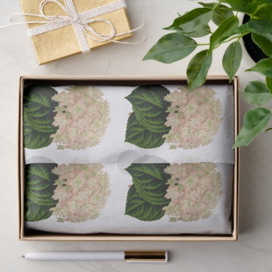  roze witte groene krantenbloemen #2 tissuepapier (Geschenk)