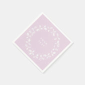 Roze + witte handdruk Holly Wreated Kerstmis Servet (Hoek)