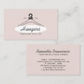 Roze Witte Hanger Mode Stylist Visitekaartje (Voorkant / Achterkant)
