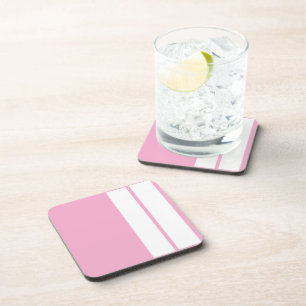 Roze witte harde plastic Onderzetters