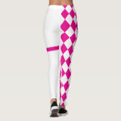 Roze Witte Harlekijn Diamond Mardi Gras Leggings (Achterkant)