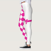 Roze Witte Harlekijn Diamond Mardi Gras Leggings (Links)