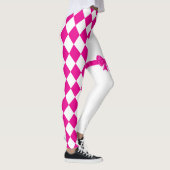 Roze Witte Harlekijn Diamond Mardi Gras Leggings (Rechts)