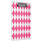 Roze Witte Harlequin Diamonds Checkers Ontwerp Klembord (Rechts)