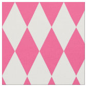 Roze Witte Harlequin Diamonds Checkers Ontwerp Stof (Close Up)