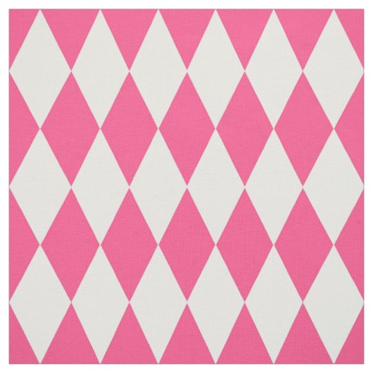 Roze Witte Harlequin Diamonds Checkers Ontwerp Stof (Swatch)