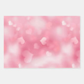 Roze Witte Hart Inpakpapier Vel (Voorkant)