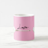 Roze Witte Hart Wolk Liefde Pijl Koffiemok (Center)