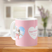 Roze witte harten foto Valentijnsdag Koffiemok