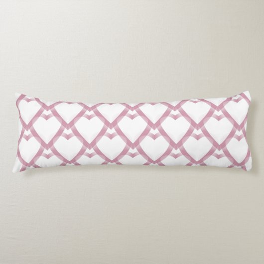 Roze Witte harten Lichaamskussen (Voorkant)