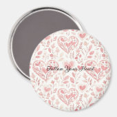Roze Witte Harten Magneet (Voorkant / Achterkant)