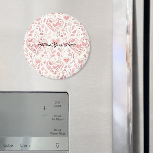 Roze Witte Harten Magneet (Insitu (Koelkast))