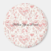 Roze Witte Harten Magneet (Voorkant)