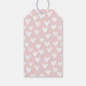 Roze Witte Harten Meisjesachtig Cadeaulabel (Achterkant)