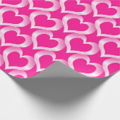 Roze Witte Harten Patroon Cadeaupapier (Hoek)