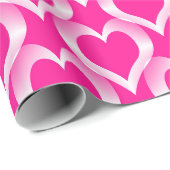 Roze Witte Harten Patroon Cadeaupapier (Rol Hoek)