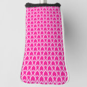 Roze Witte Harten Patroon Golfheadcover (Draai 90)