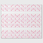 Roze Witte Harten Romantisch Eenvoudig Cadeaupapier (Vlak)