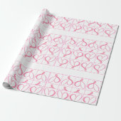 Roze Witte Harten Romantisch Eenvoudig Cadeaupapier (Uitgerold)