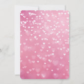 Roze Witte Harten Romantische bruiloft Kaart (Achterkant)