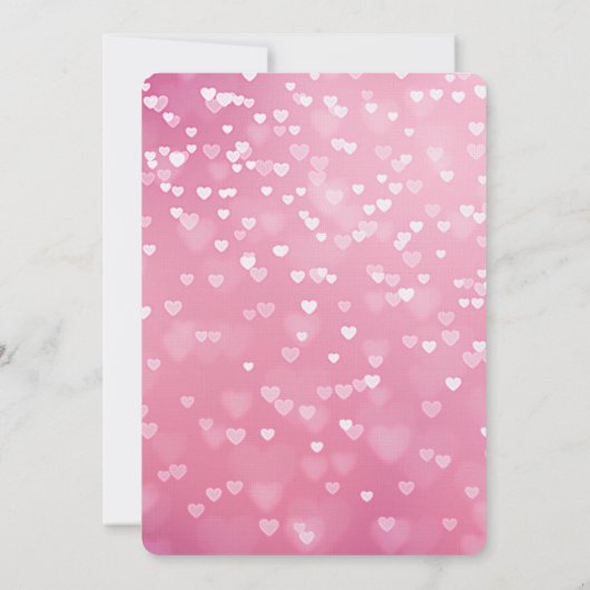 Roze Witte Harten Romantische bruiloft Kaart (Achterkant)