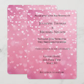 Roze Witte Harten Romantische bruiloft Kaart (Voorkant / Achterkant)