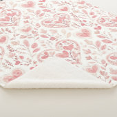 Roze Witte Harten Sherpa Deken (3/4)