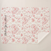 Roze Witte Harten Sherpa Deken (Voorkant (horizontaal))