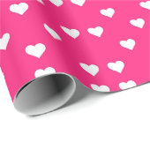 Roze witte harten Valentijnsdag Inpakpapier (Rol Hoek)
