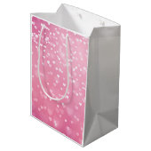 Roze Witte Harten Verjaardag Medium Cadeauzakje (Achterkant Gekanteld)