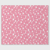 Roze witte harten voor haar verjaardag Baby Shower Cadeaupapier (Vlak)