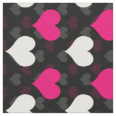 Roze Witte Harten Zwart Stof (Close Up)