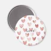 Roze Witte Hartjes Liefde Magneet (Voorkant / Achterkant)
