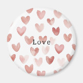 Roze Witte Hartjes Liefde Magneet (Voorkant)