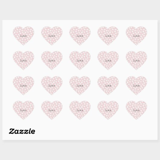 Roze witte hartjes meisjesachtig hart sticker (Vel)