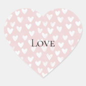 Roze witte hartjes meisjesachtig hart sticker (Voorkant)