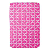 Roze Witte Hartjes Patroon Badmat (Voorkant Verticaal)