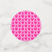 Roze Witte Hartjes Patroon Confetti (Kleine voorkant)