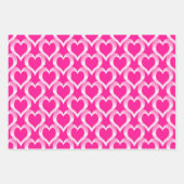 Roze Witte Hartjes Patroon Inpakpapier Vel (Voorkant 3)