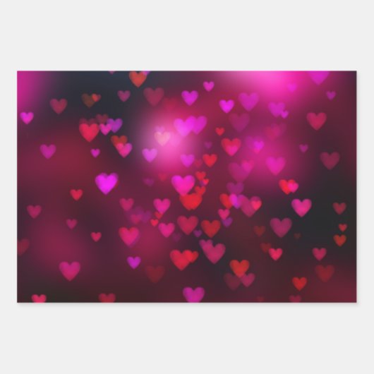 Roze Witte Hartjes Verjaardag Inpakpapier Vel (Voorkant 3)