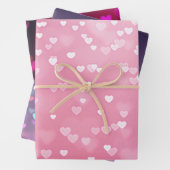 Roze Witte Hartjes Verjaardag Inpakpapier Vel (In situ)