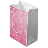 Roze Witte Hartjes Verjaardag Medium Cadeauzakje (Voorkant Gekanteld)