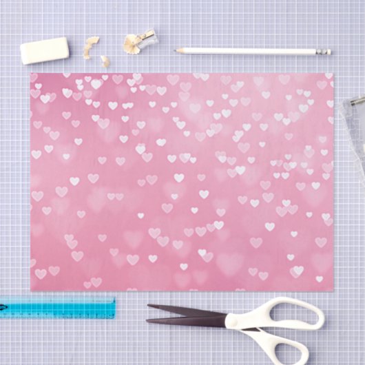 Roze Witte Hartjes Verjaardag Tissuepapier (Craft)