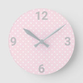 Roze witte hartslag moderne wandklok (Voorkant)