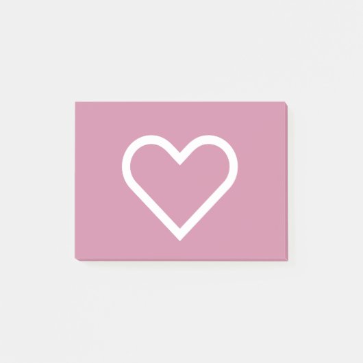 Roze witte hartslag Valentijnse Post-it notities Post-it® Notes (Voorkant)