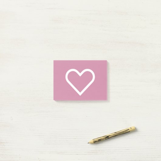 Roze witte hartslag Valentijnse Post-it notities Post-it® Notes (Op bureau)
