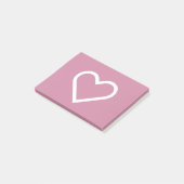 Roze witte hartslag Valentijnse Post-it notities Post-it® Notes (Schuin)