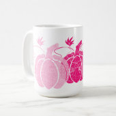 Roze & Witte Herfst Filigree Pompoenen Koffiemok (Voorkant links)