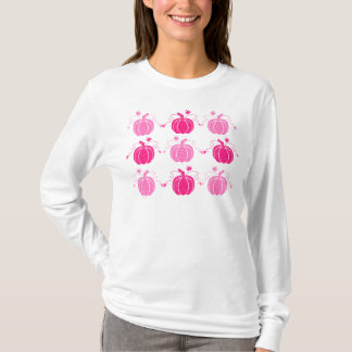Roze & Witte Herfst Filigree Pompoenen T-shirt