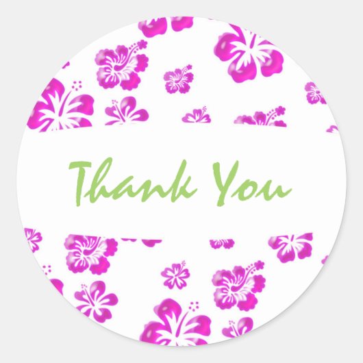 Roze & Witte Hibiscus Bloem Bloem Sticker (Voorkant)